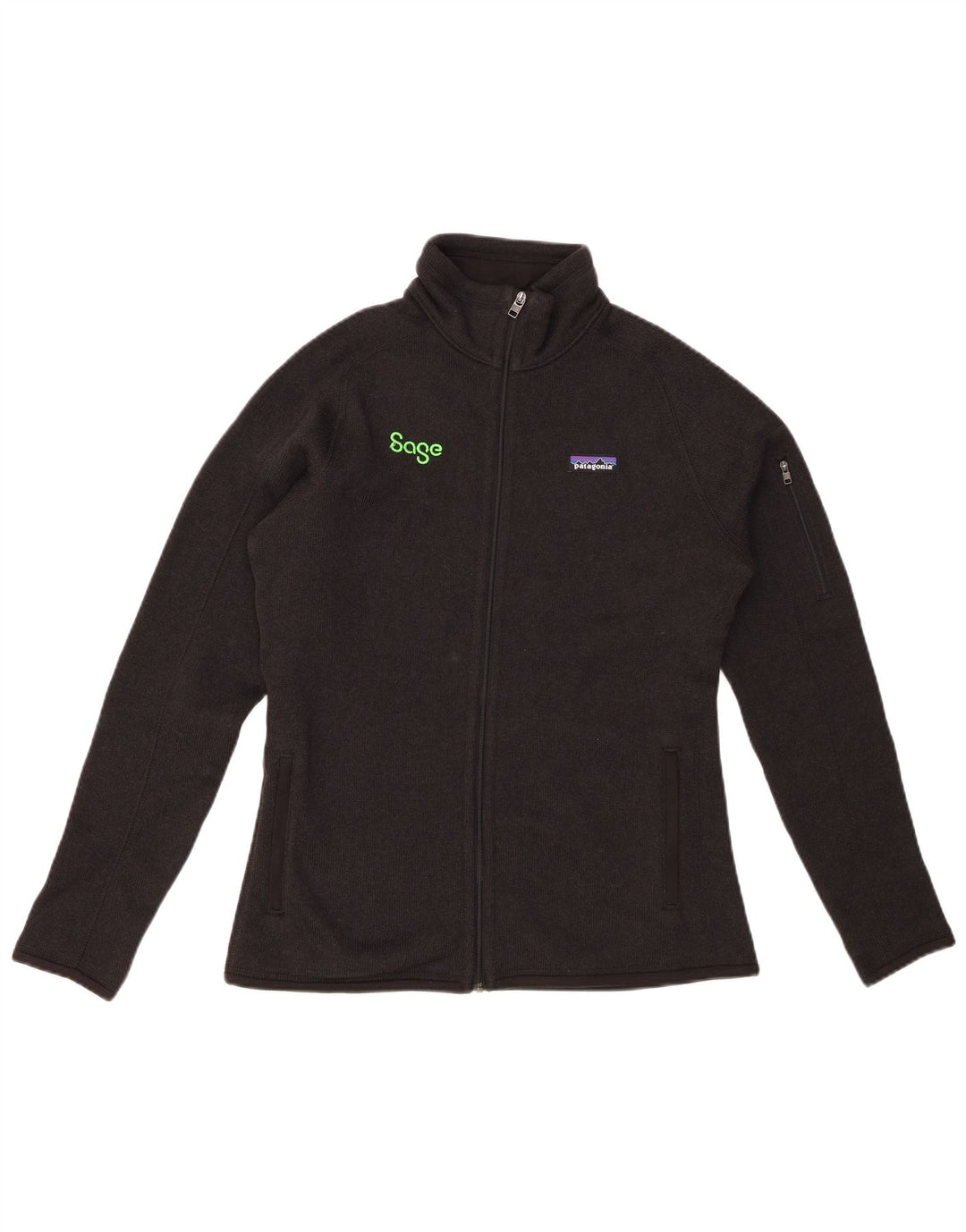 PATAGONIA Træningsdragt topjakke til kvinder UK 14 Medium Sort Polyester