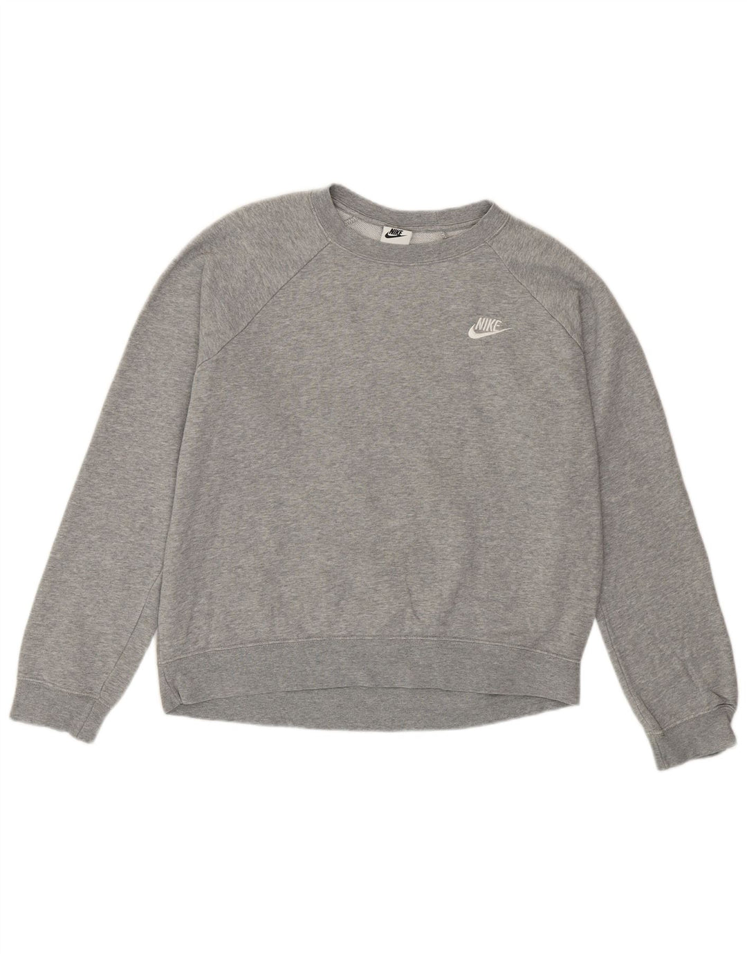 Nike Dame Loose Fit Sweatshirt Jumper UK 12 Medium Grey Bomuld