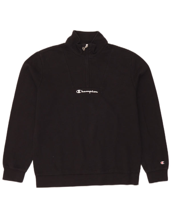 Champion drenge sweatshirt med lynlås 15-16 år 2XL sort bomuld