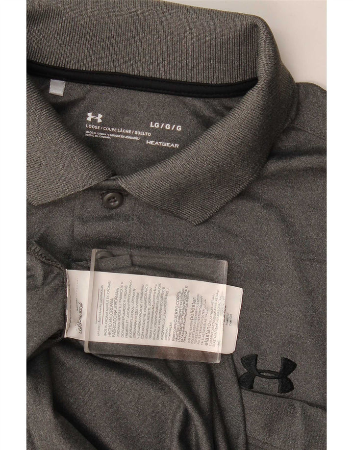 Under Armour Herre Heat Gear Polo Shirt Large Grå Polyester