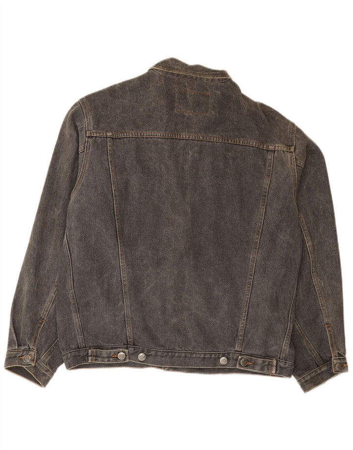 Vintage Herre denimjakke UK 40 Stor Grå Bomuld