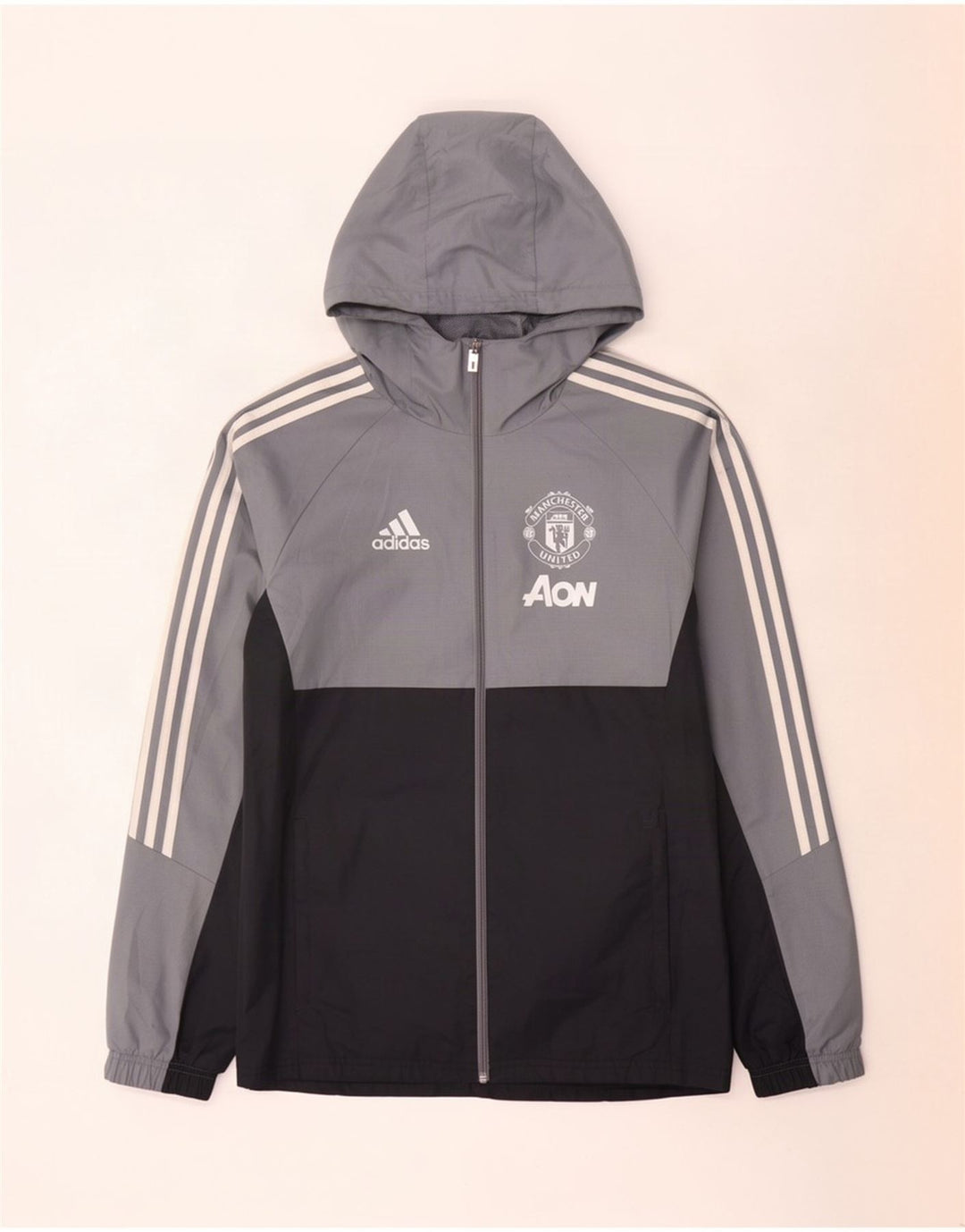 Adidas Herre Manchester United Grafisk træningsdragt Top Jakke Lille Grå