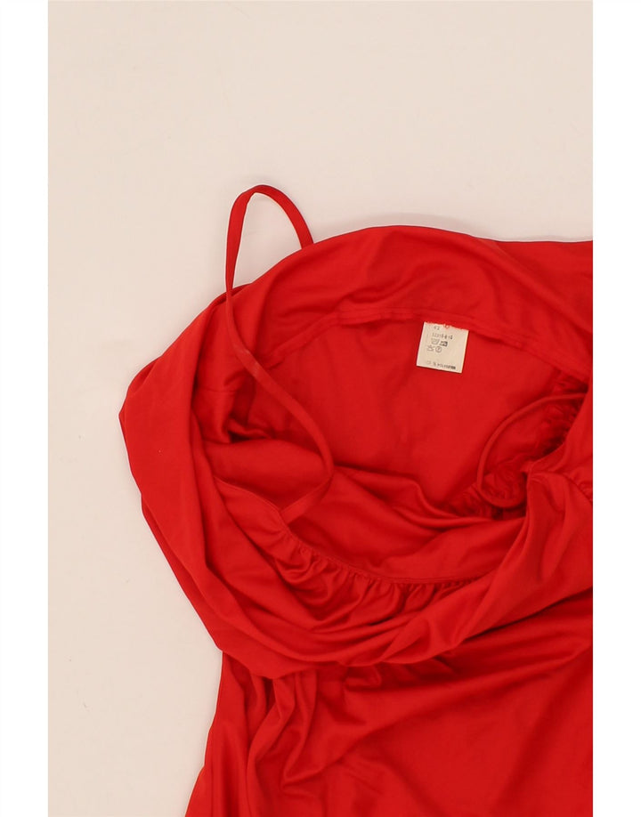 VINTAGE Womens Sleeveless Maxi Dress IT 42 Medium Red Polyester Vintage Vintage and Second-Hand Vintage from Messina Hembry 