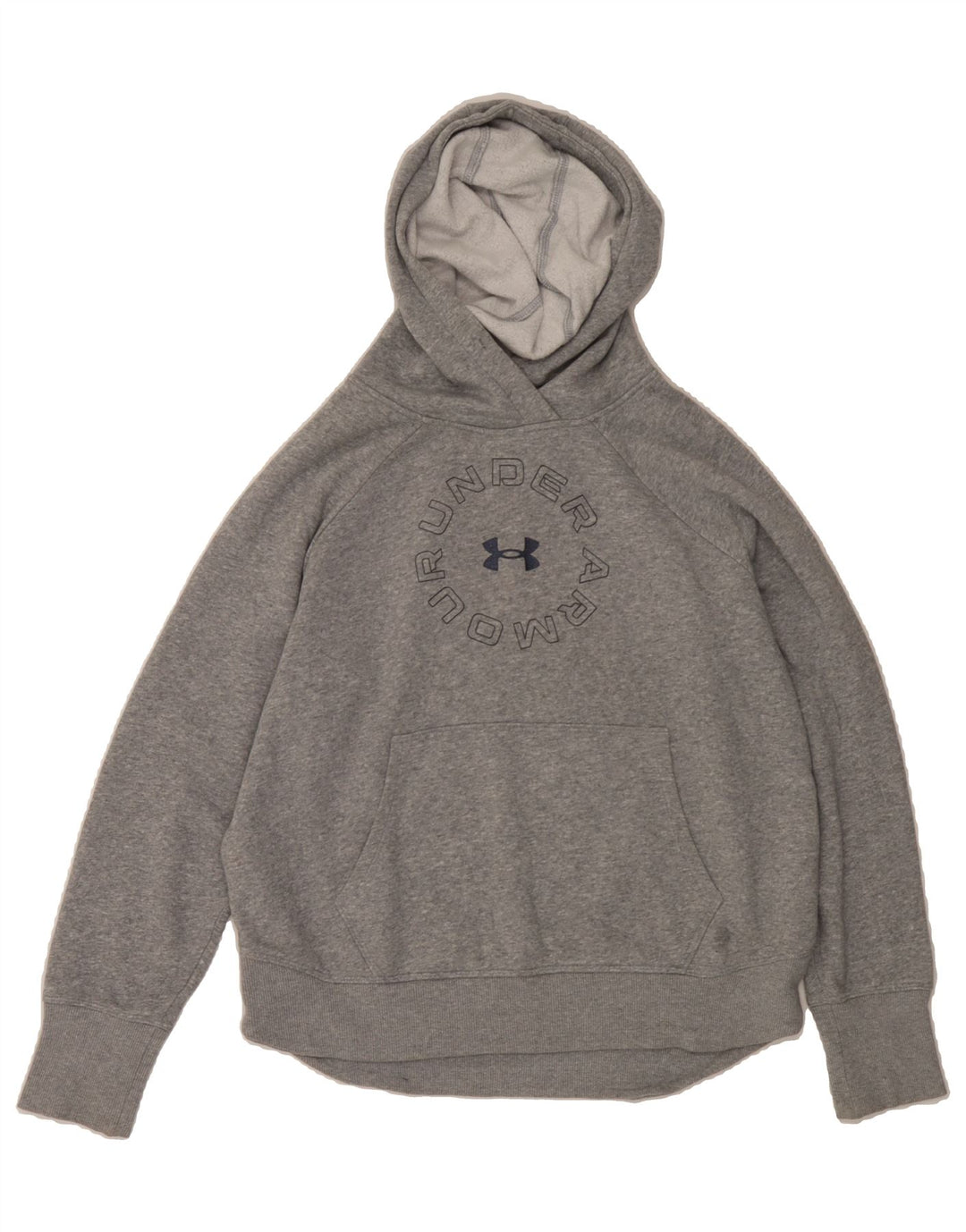 UNDER ARMOUR Womens Oversized Graphic Hoodie Jumper UK 10 Small Grey Vintage Under Armour and Second-Hand Under Armour from Messina Hembry 