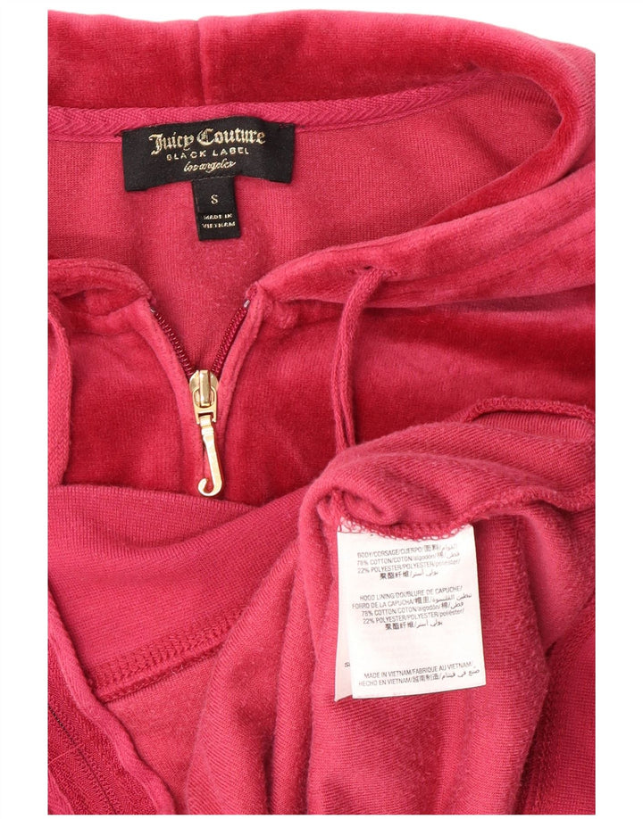 JUICY COUTURE Dame Velour Hættetrøje Sweater med lynlås UK 10 Lille Pink Bomuld