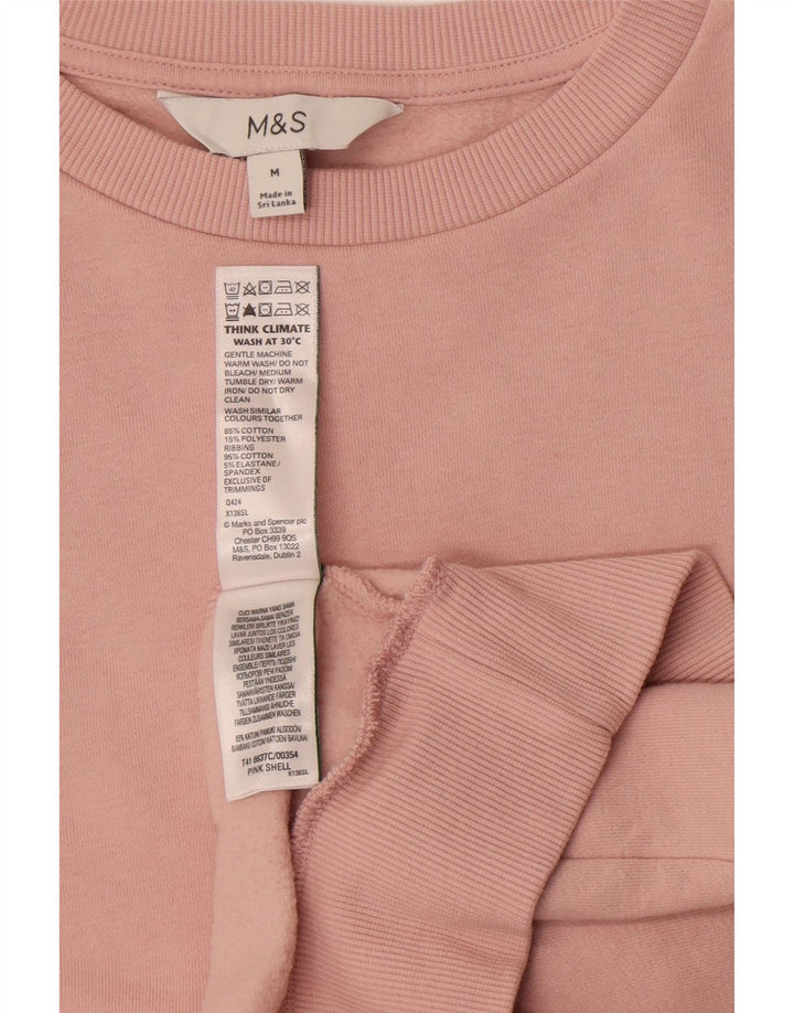 Marks & Spencer Dame Oversized Sweatshirt Jumper UK 14 Medium Pink Bomuld