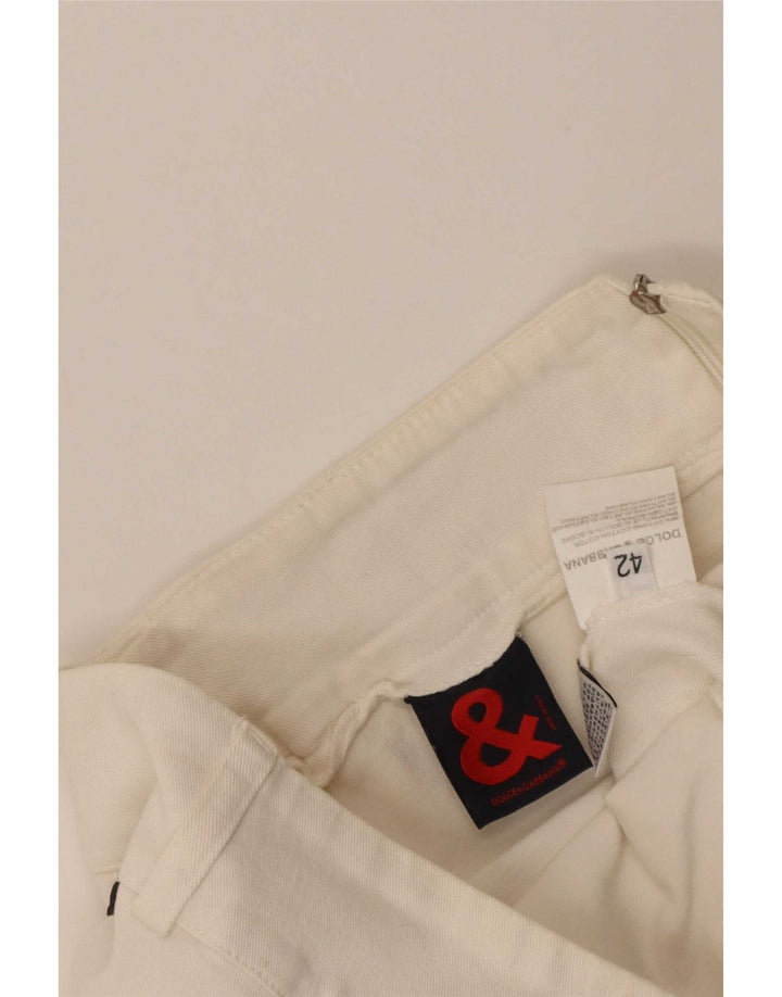 Dolce & Gabbana lige nederdel til kvinder IT 42 Medium W30 Hvid bomuld