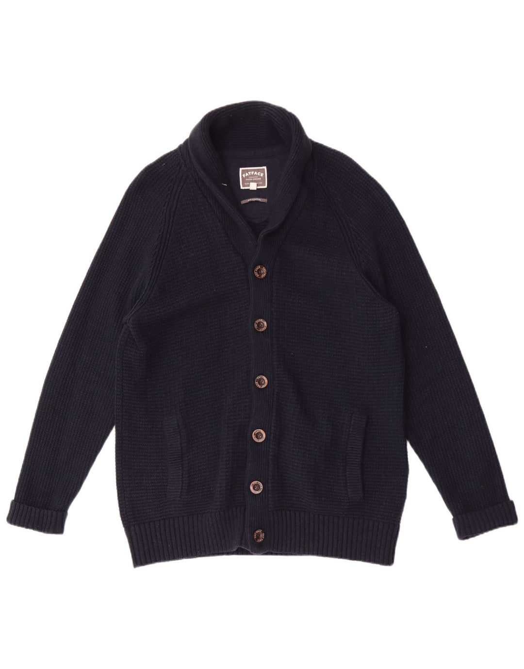 FAT FACE Herre cardigan sweater XL marineblå bomuld