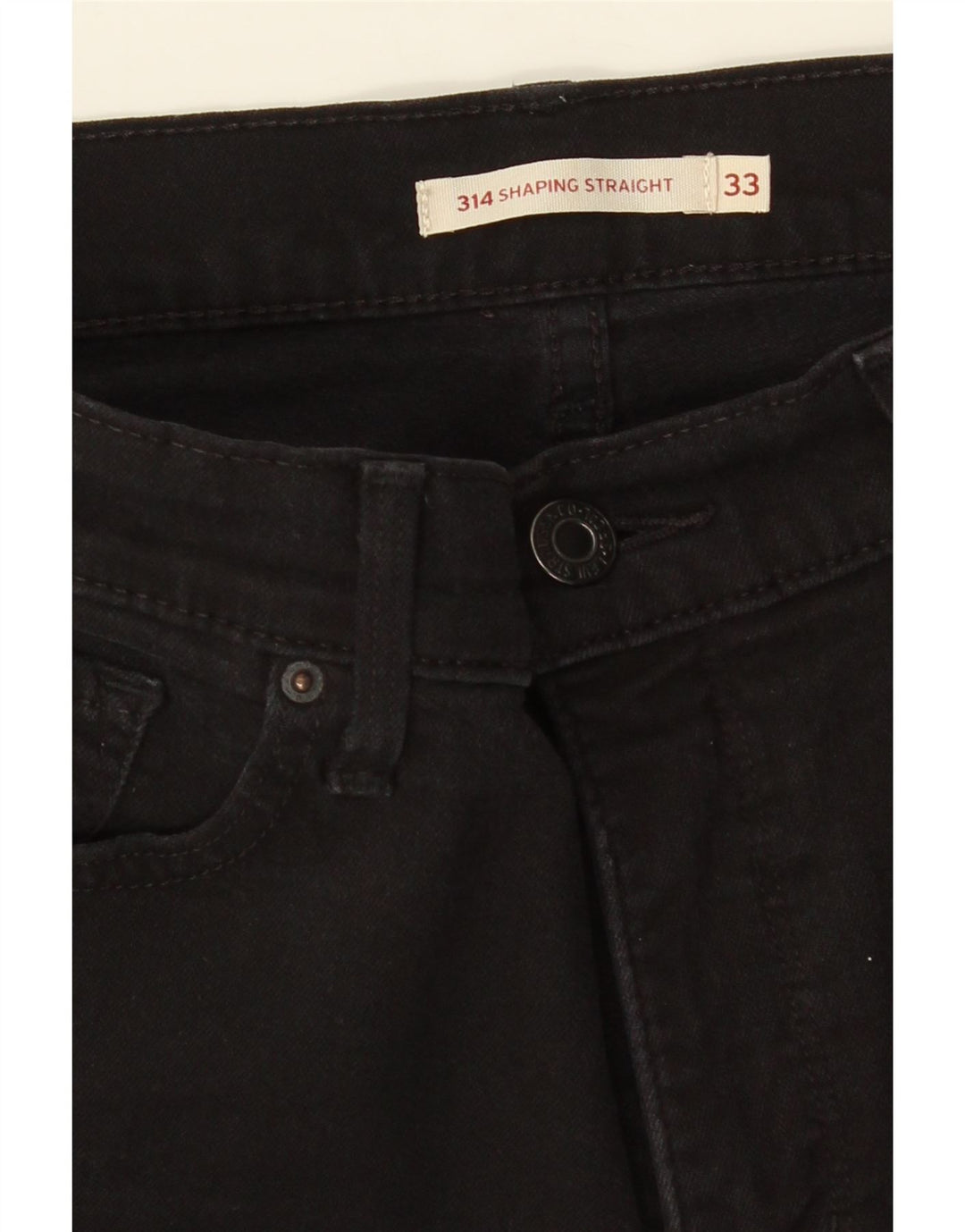 LEVI'S Dame 314 Shaping Straight Jeans W33 L30 Sort