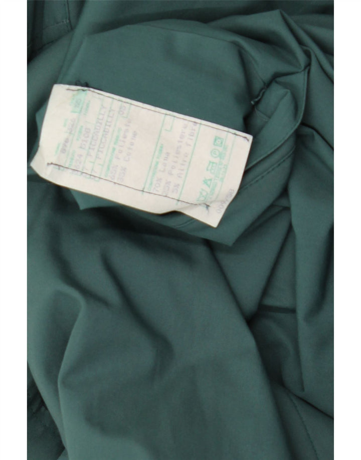 Vintage Dame Overfrakke IT 55 2XL Grøn Polyester