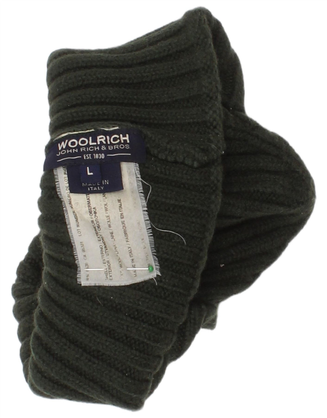 Woolrich Strik Beanie Hat til kvinder Stor grøn uld