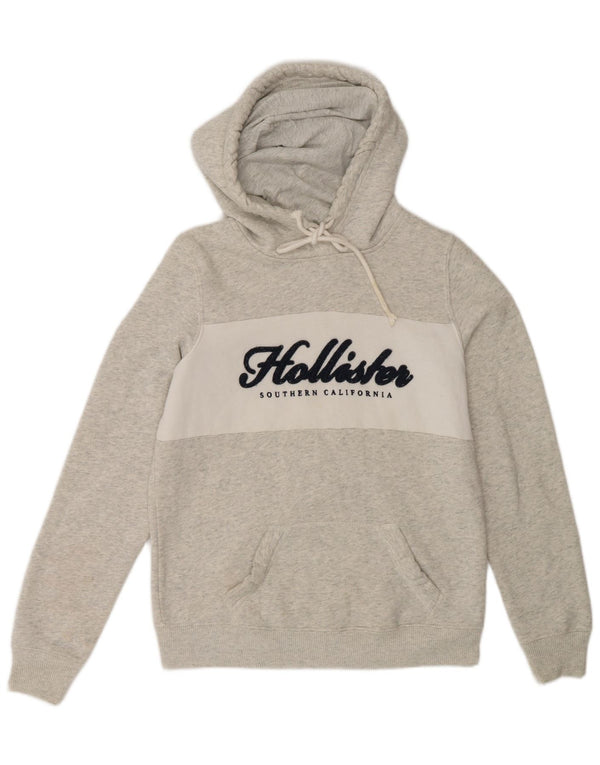 Hollister Grafisk hættetrøje til mænd, lille grå farveblok bomuld