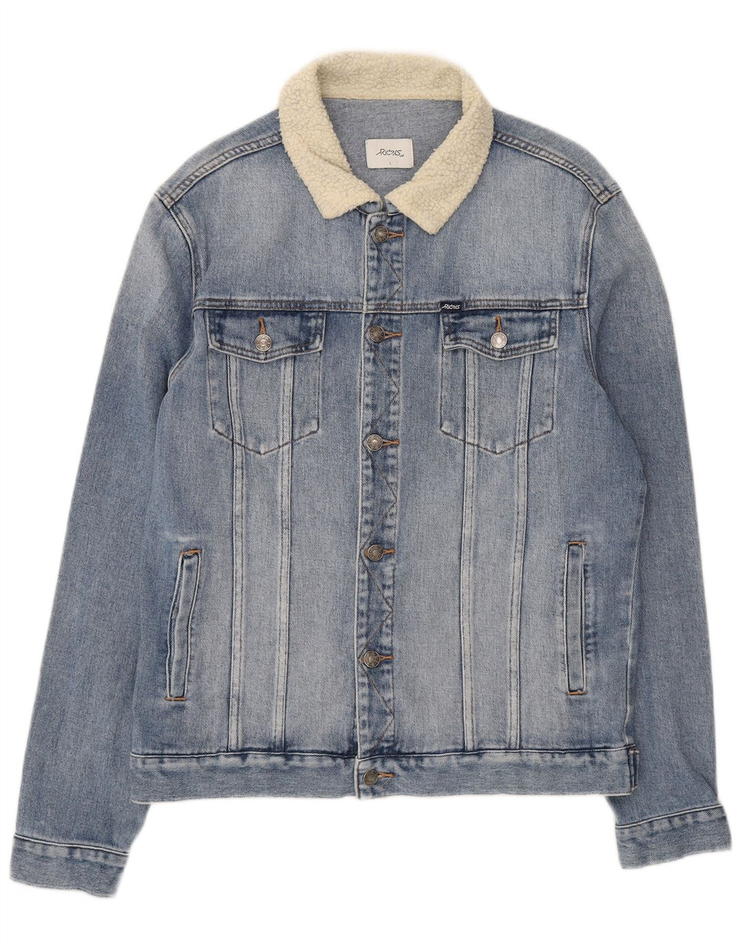 Lee Herre Riders Denim Jacket UK 40 Large Blue Colourblock Bomuld