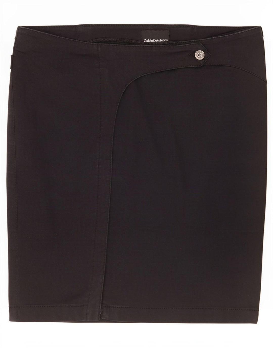 Calvin Klein Dame Mini Wrap Nederdel Medium W30 Sort Bomuld