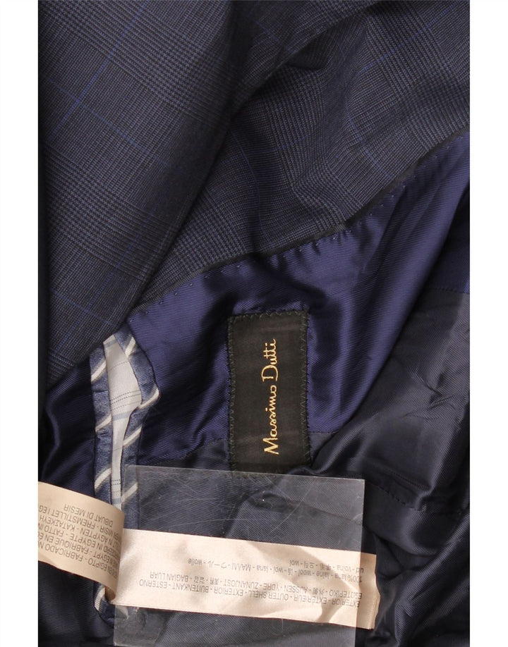 MASSIMO DUTTI Herre 2-knaps blazerjakke EU 56 XL Marineblå Hundstød