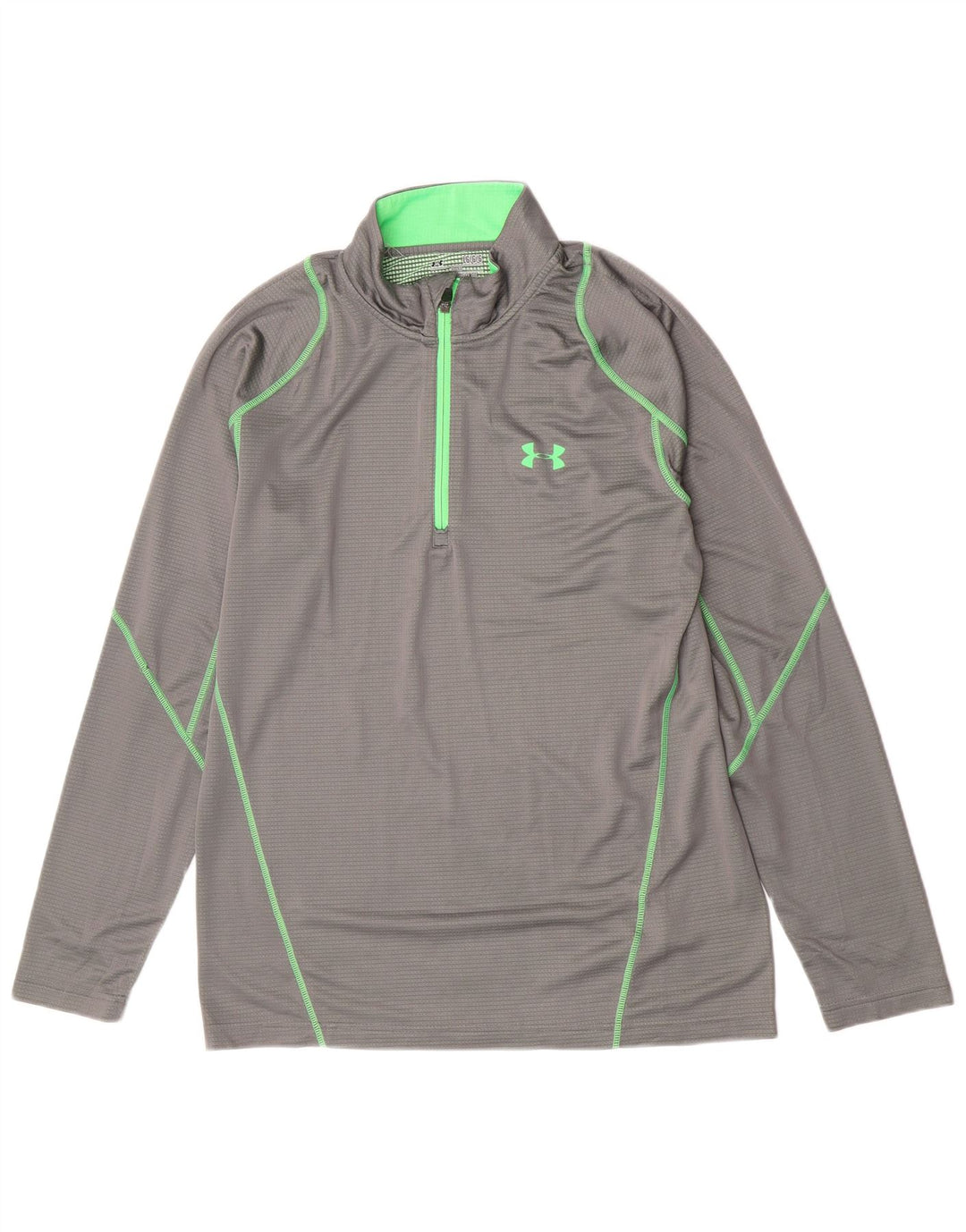Under Armour Herre Zip Neck Top Langærmet Stor Grå Polyester Sports