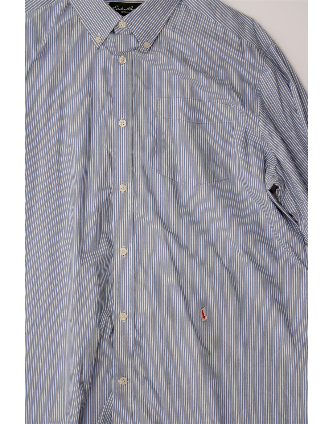 EDDIE BAUER Mens Relaxed Fit Shirt XL Blue Striped Cotton Vintage Eddie Bauer and Second-Hand Eddie Bauer from Messina Hembry 