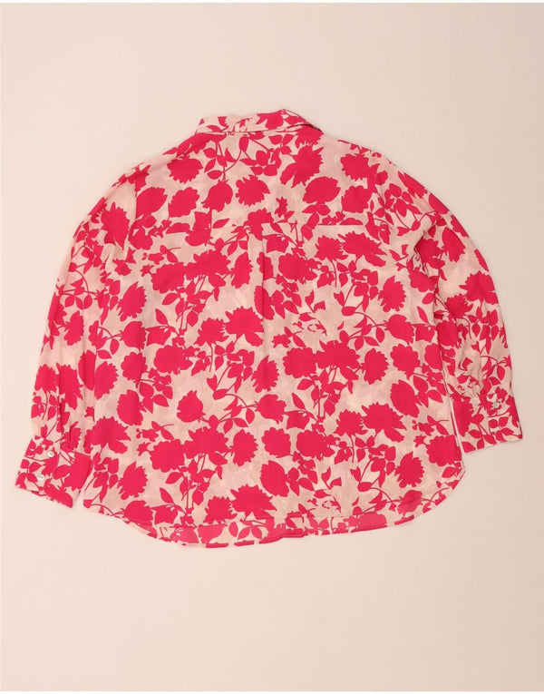 Marks & Spencer Dame Oversized skjortebluse UK 18 XL Pink Floral