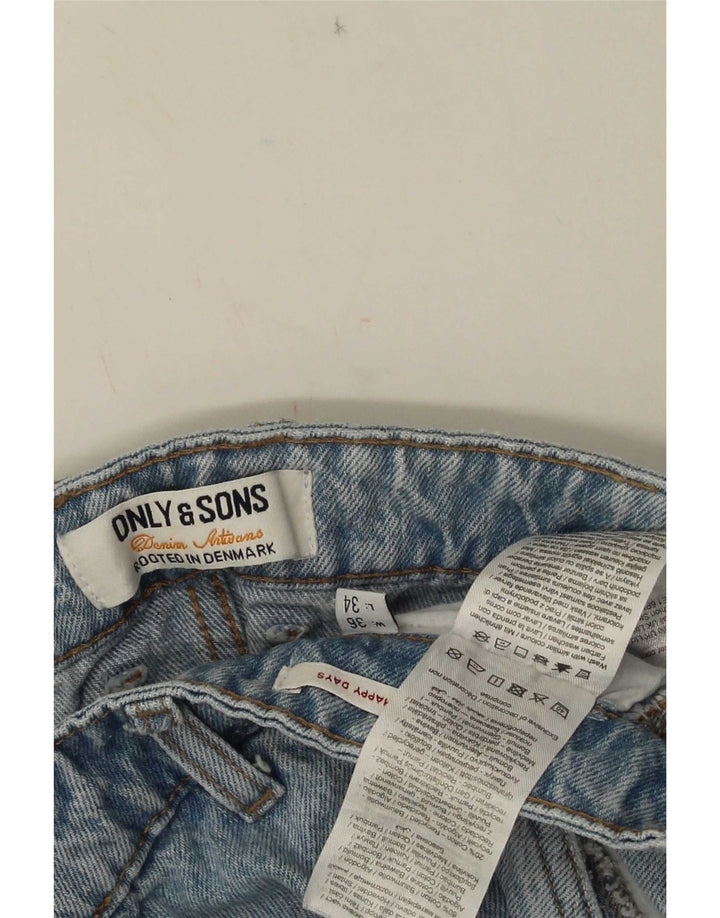 Only & Sons Herre Cargo Straight Jeans W36 L34 Blå Bomuld
