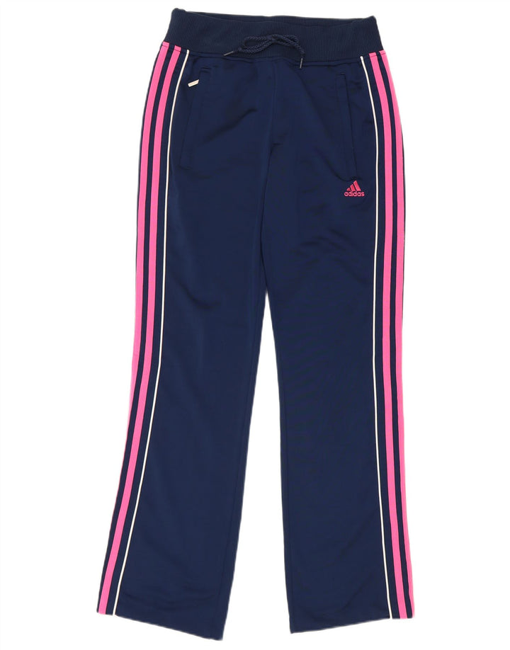 Adidas Dame træningsdragt Bukser UK 8 Small Navy Blue Polyester