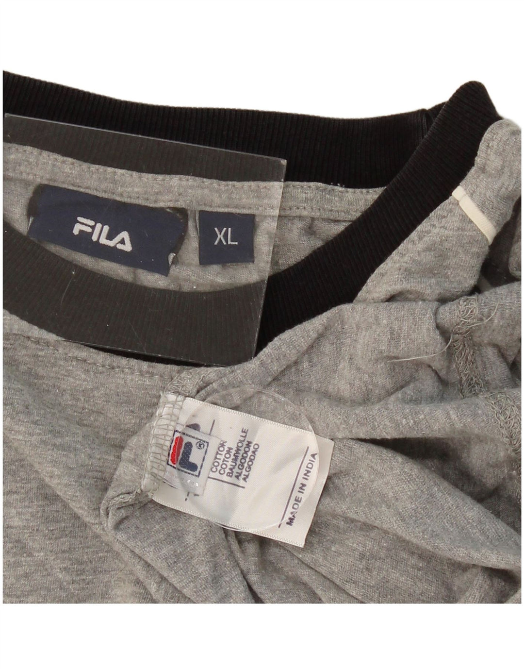 FILA Mens Graphic T-Shirt Top XL Grey Cotton