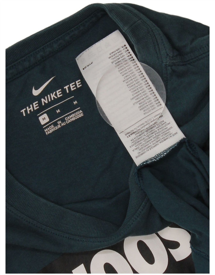 Nike herre Swoosh grafisk T-shirt top mellemblå bomuld