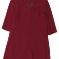 Massimo Dutti Dame 3/4 Ærmet Skede Kjole EU 40 Medium Burgundy