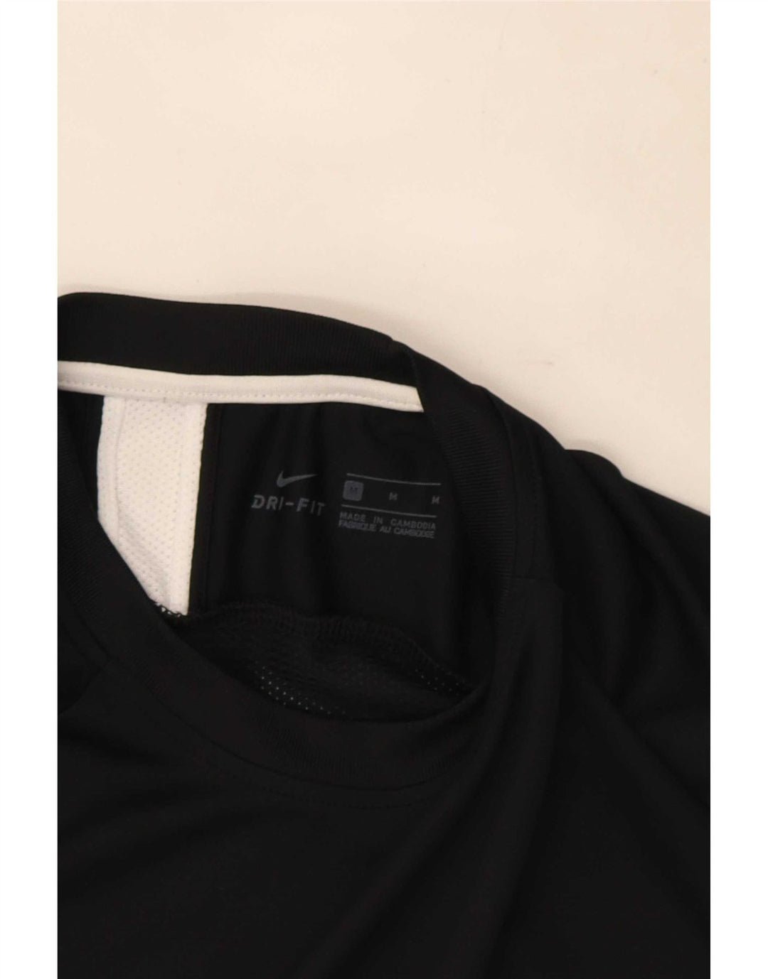 Nike Herre Dri Fit T-shirt Top Medium Sort Colourblock Polyester