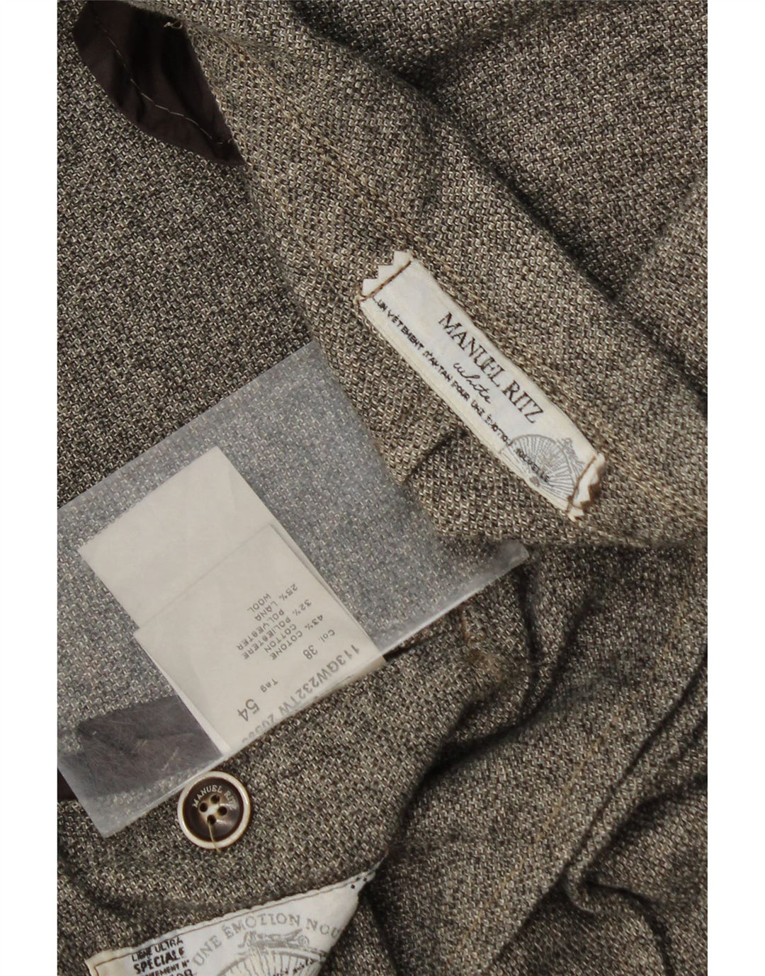 Manuel Ritz Herre 2 Button Blazer Jacket IT 54 2XL Grå Flecked Bomuld