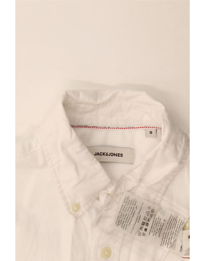JACK & JONES Kortærmet herreskjorte Lille hvid bomuld
