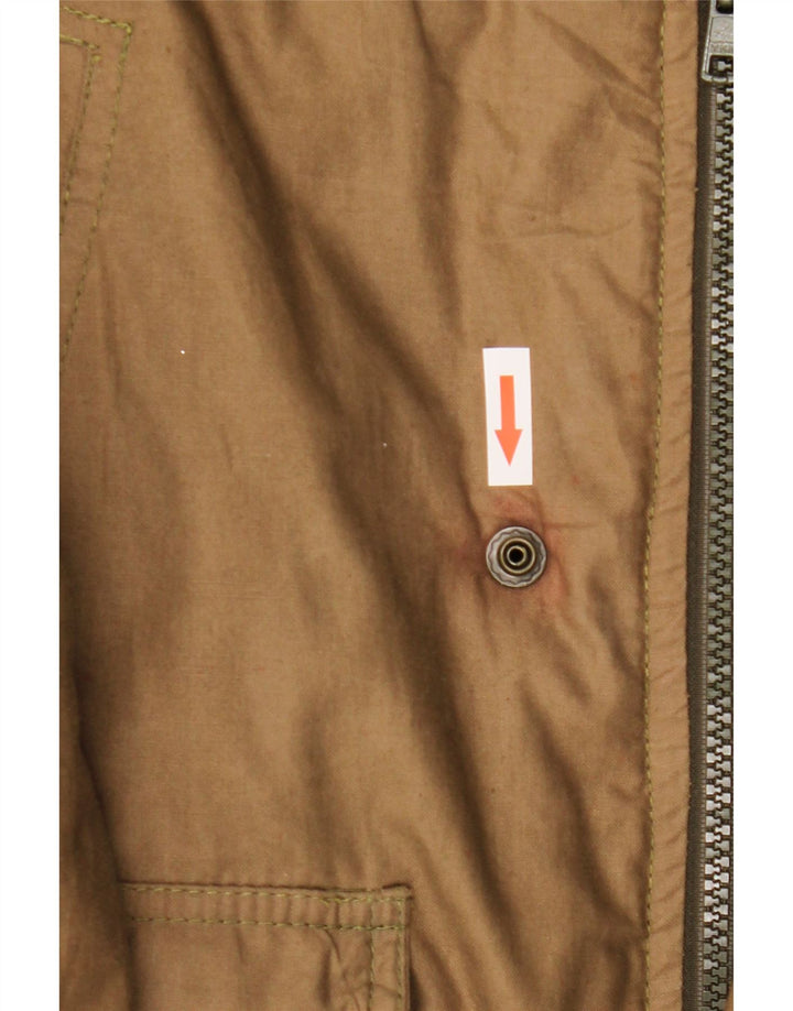 Vintage herre hætte polstret jakke IT 52 XL Khaki