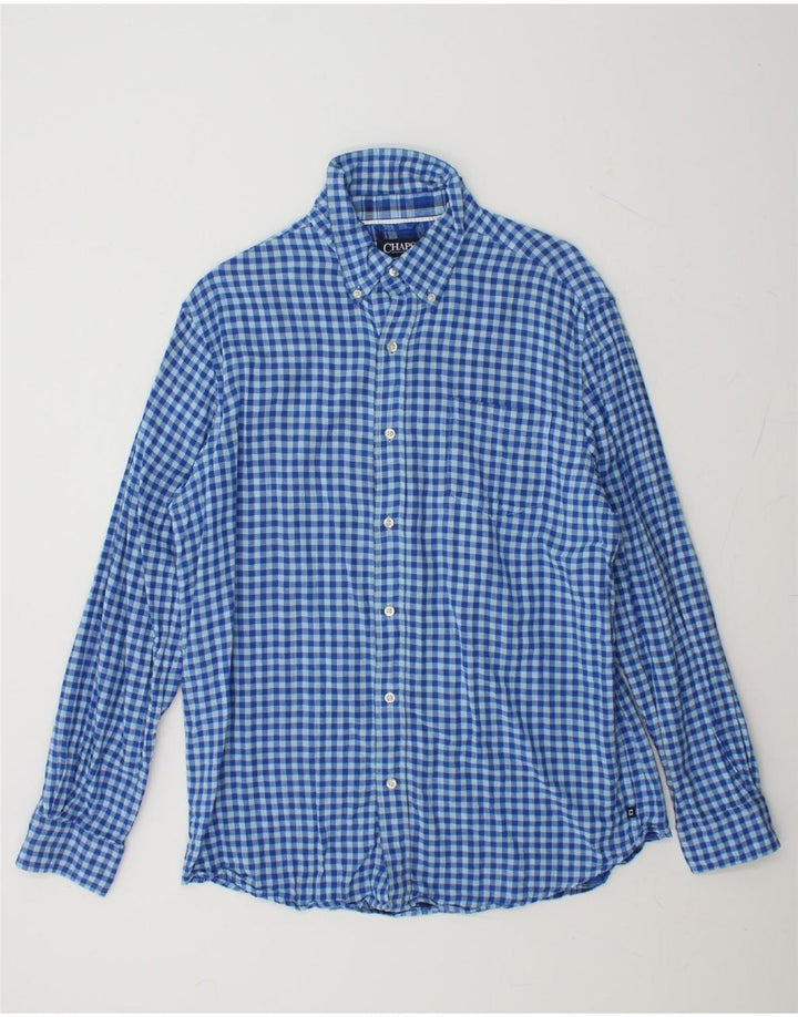 CHAPS Mens Shirt Large Blue Gingham Cotton Vintage Chaps and Second-Hand Chaps from Messina Hembry 