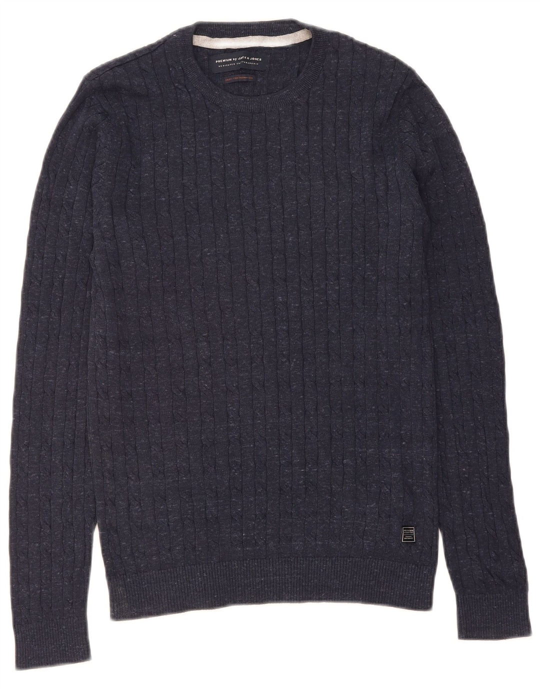 JACK & JONES Mens Crew Neck Jumper Sweater Small Navy Blue Cotton