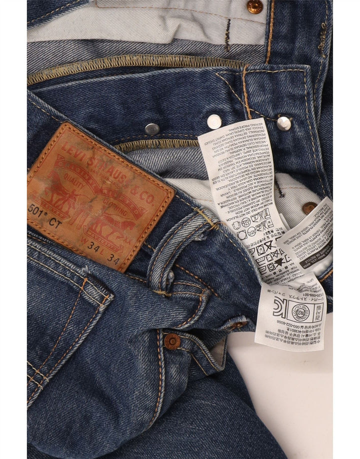 Levi's Herre 501 lige jeans W34 L27 blå bomuld