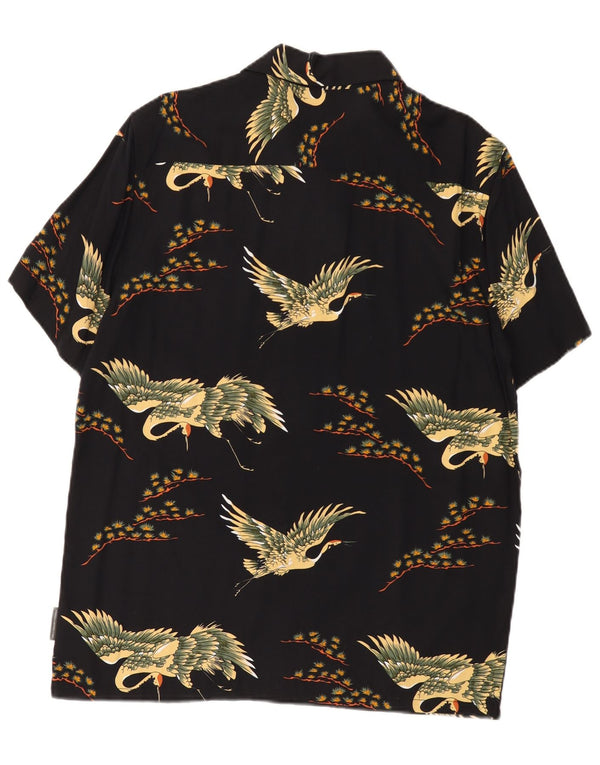 French Connection Kortærmet Herreskjorte Medium Sort Animal Print Viscose