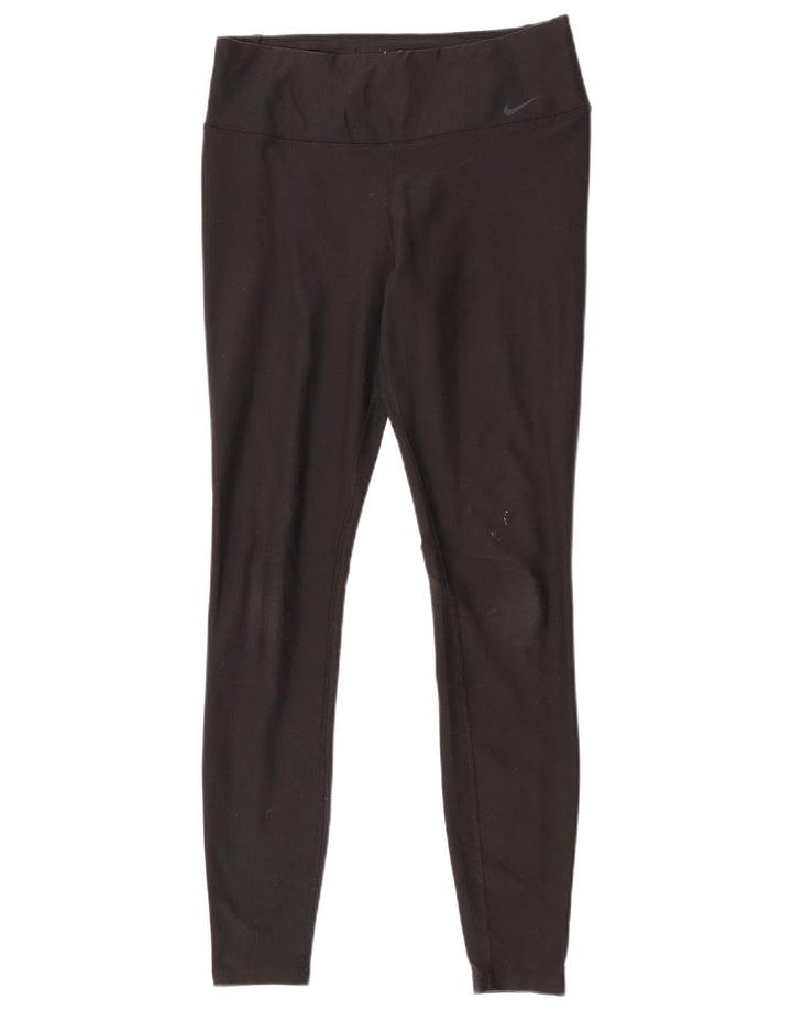 Nike Dame Dri Fit Leggings UK 14 Medium Sort Polyester