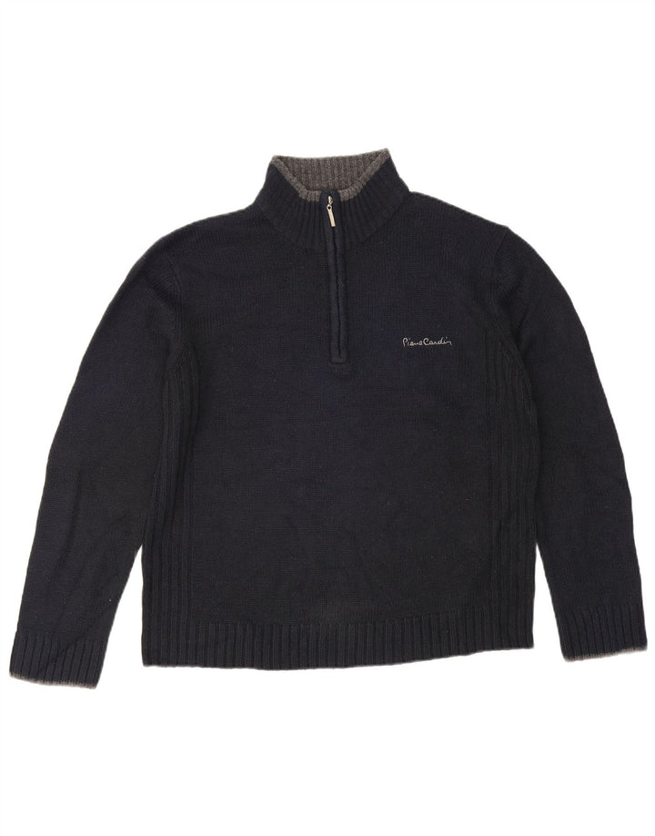 Pierre Cardin Herre lynlås-hals sweater lille marineblå akryl
