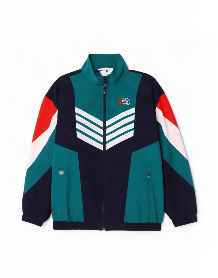 Vintage træningsdragt til mænd Topjakke 2XL Flerfarvet Colourblock Polyamid