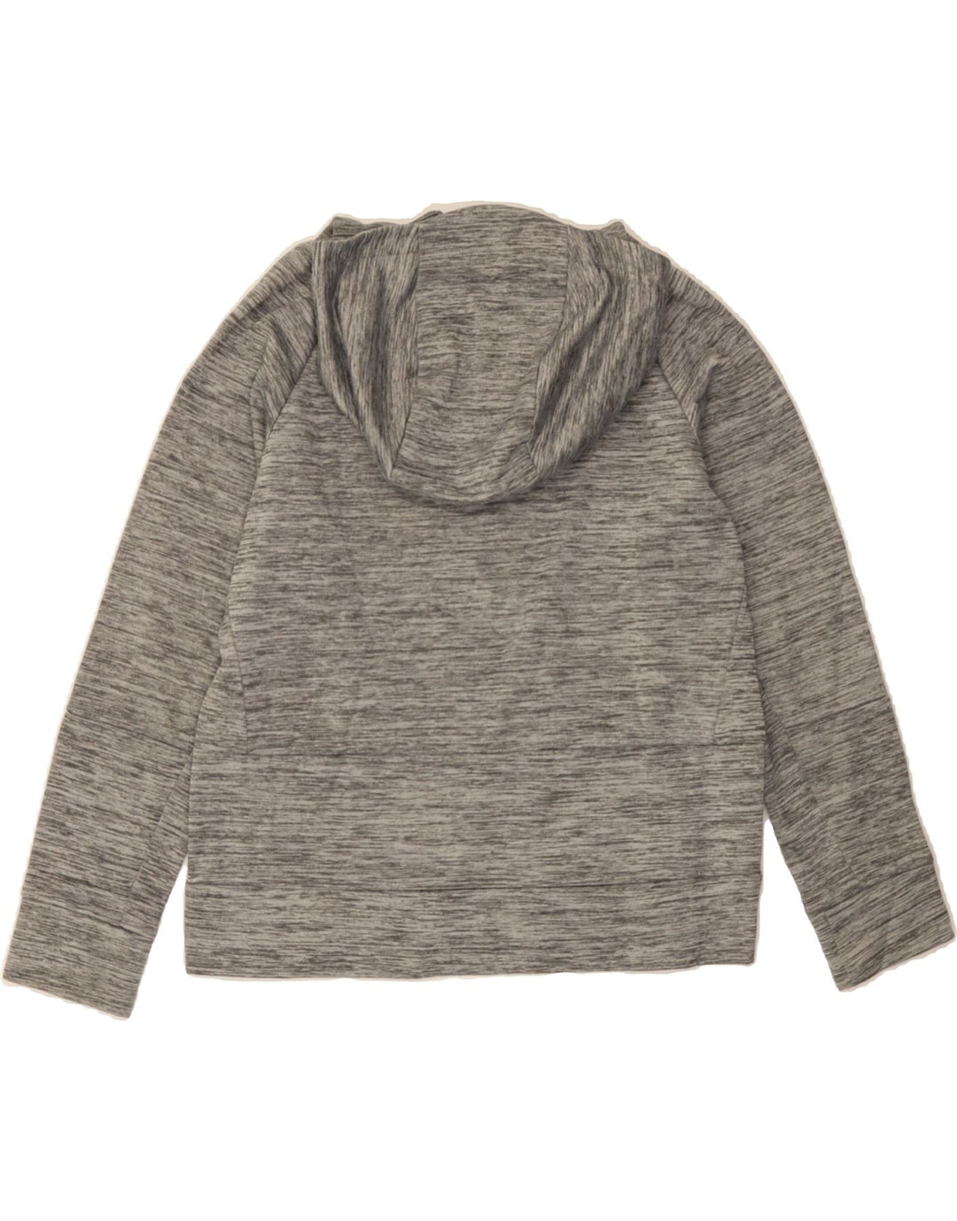 NIKE Boys Graphic Hoodie Jumper 12-13 Years Large Grey Flecked Polyester Vintage Nike and Second-Hand Nike from Messina Hembry 