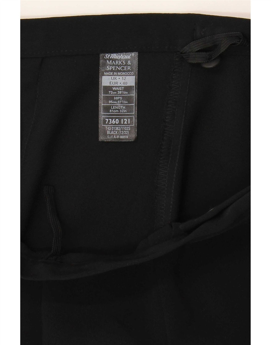 Marks & Spencer Wrap-nederdel til kvinder UK 12 Medium W28 Sort polyester