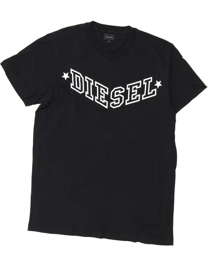 DIESEL Mens Graphic T-Shirt Top Large Black Cotton Vintage Diesel and Second-Hand Diesel from Messina Hembry 