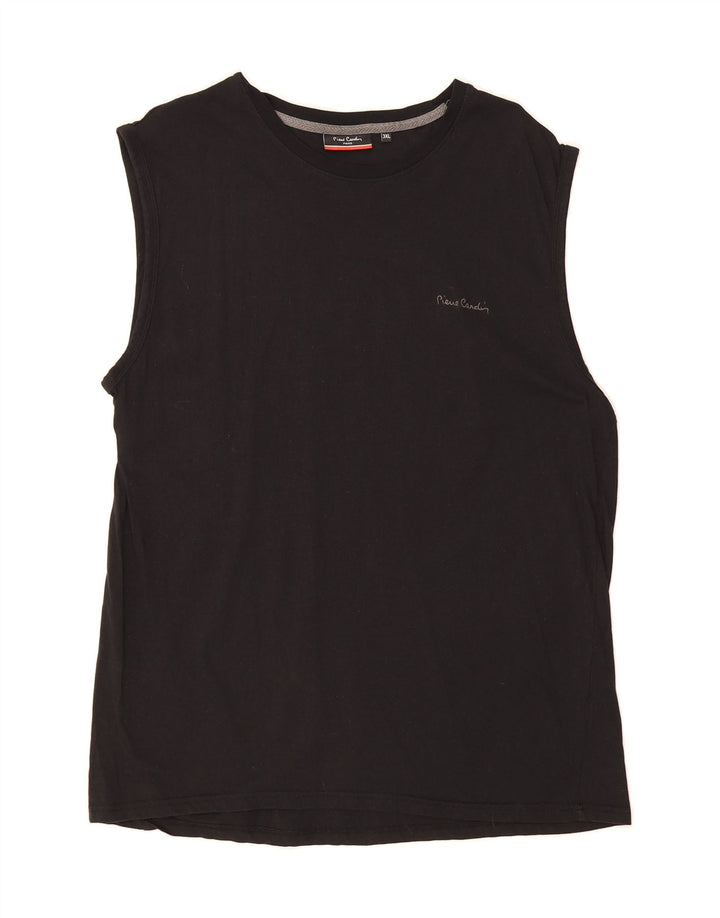 PIERRE CARDIN Mens Paris Vest Top 3XL Black Cotton Vintage Pierre Cardin and Second-Hand Pierre Cardin from Messina Hembry 