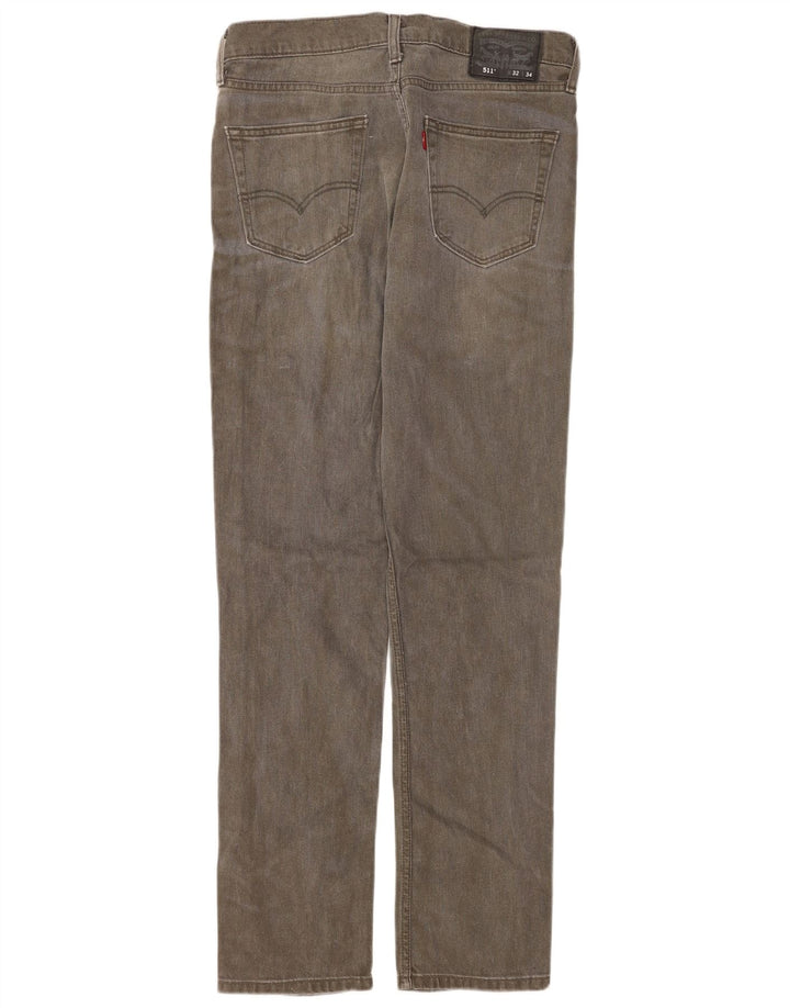 Levi's Herre 511 Slim Jeans W32 L34 Grå Bomuld