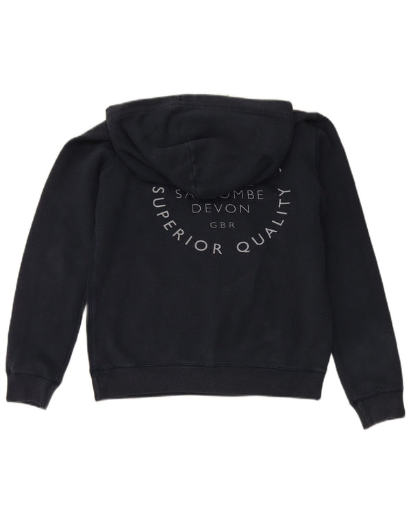 Jack Wills Dame Grafisk Oversized Hoodie Jumper UK 10 Small Navy Blue