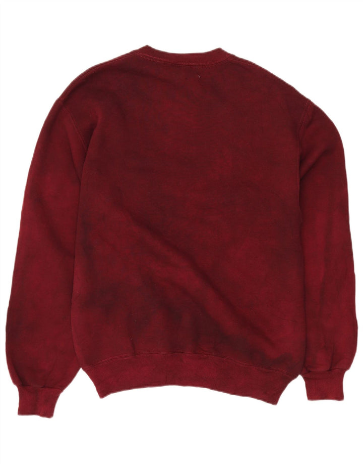 RUSSELL ATHLETIC Herre Sweatshirt Jumper Medium Burgundy Tie Dye Bomuld