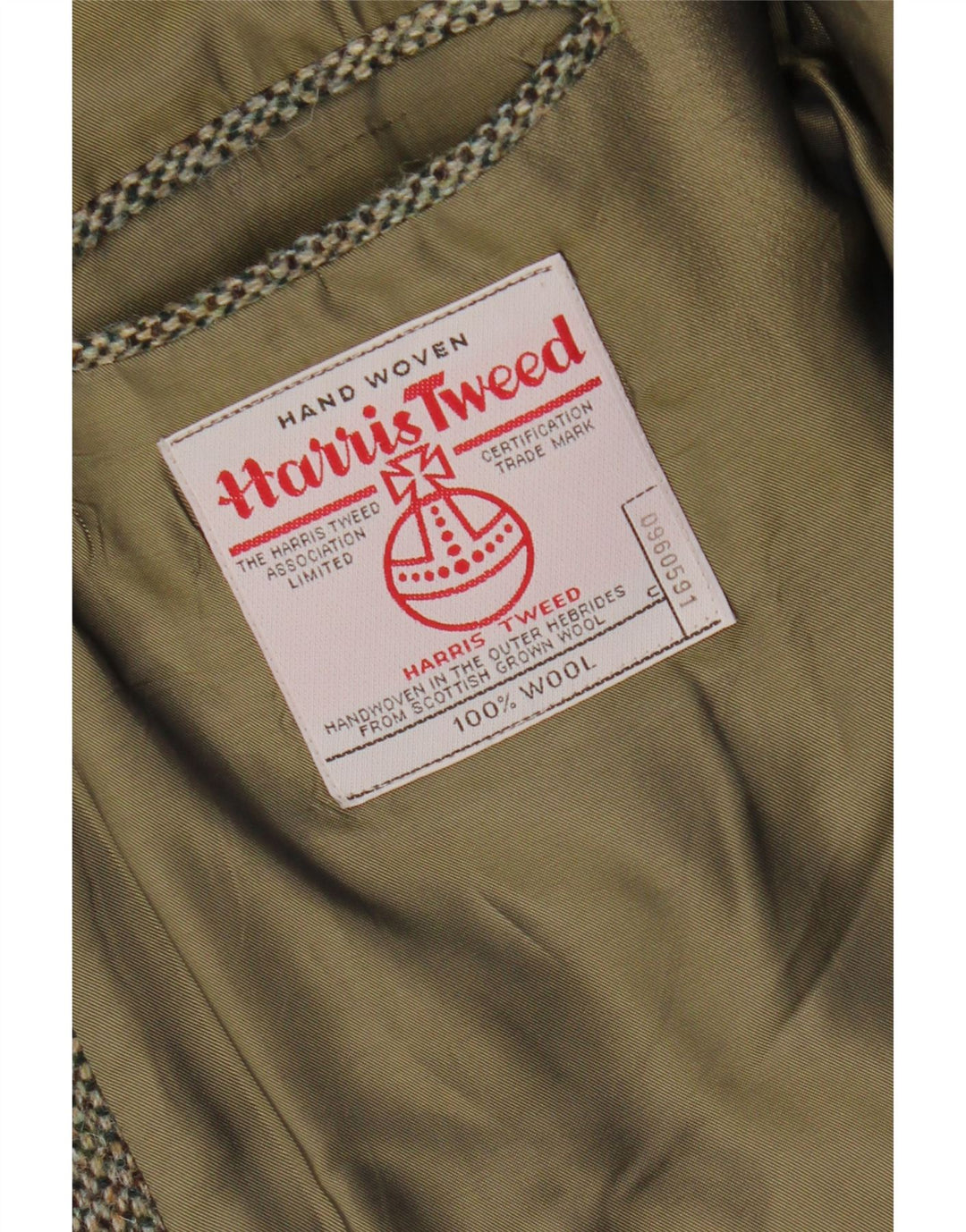 Harris Tweed Herre 2-knaps blazerjakke UK 38 Medium Grey Wool