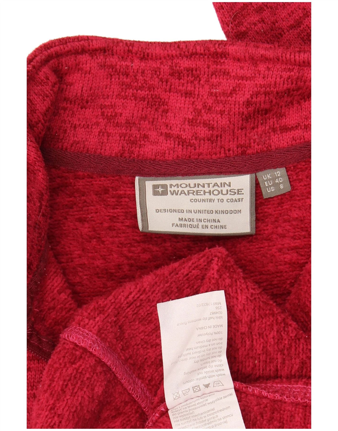 Mountain Warehouse Dame Sweatshirt Jumper UK 12 Medium Pink Flecked