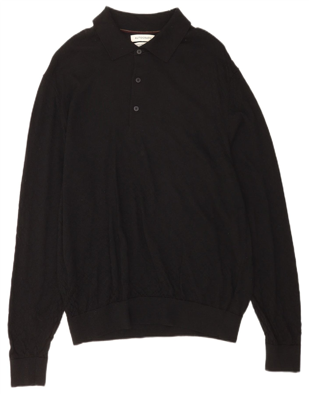 Marks & Spencer Herre Autograf Polo Neck Jumper Sweater XL Sort