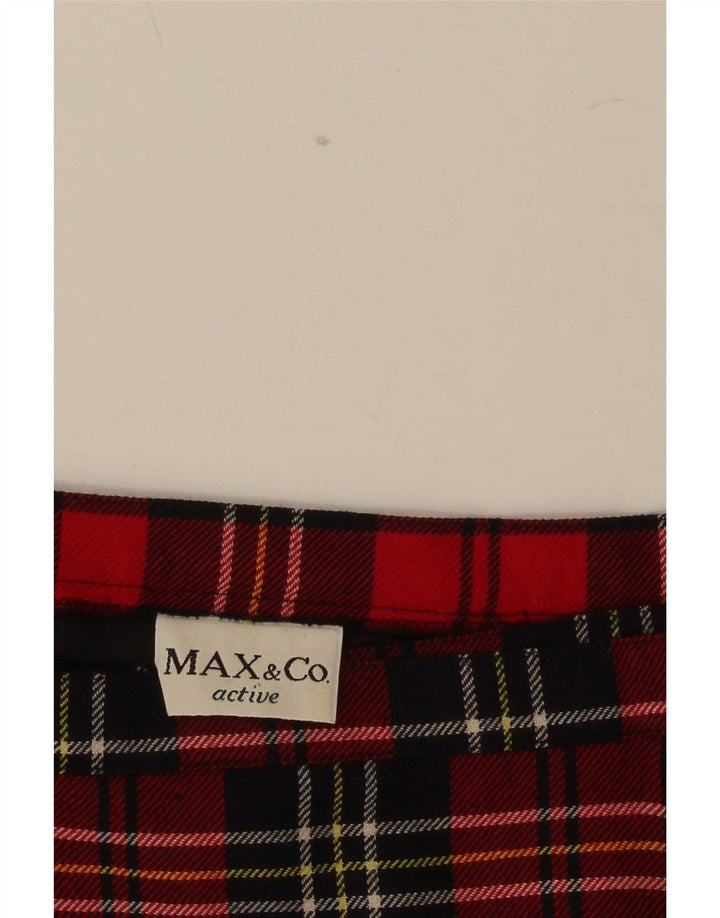 Max & Co. Kvinders Mini Wrap Nederdel W28 Medium Rød Plaid