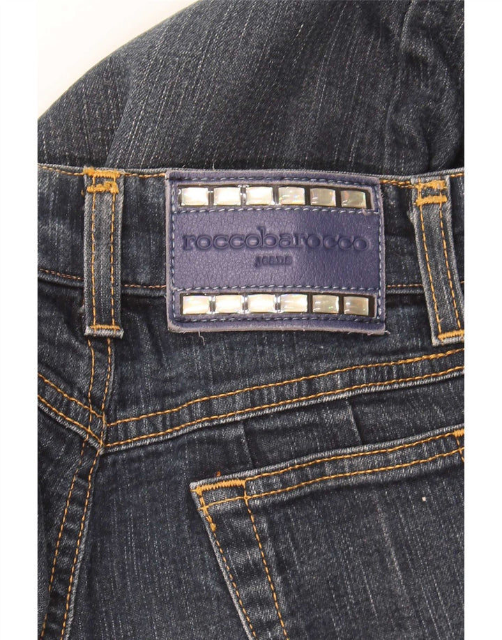 Roccobarocco Dame Straight Jeans W28 L29 Marineblå Bomuld
